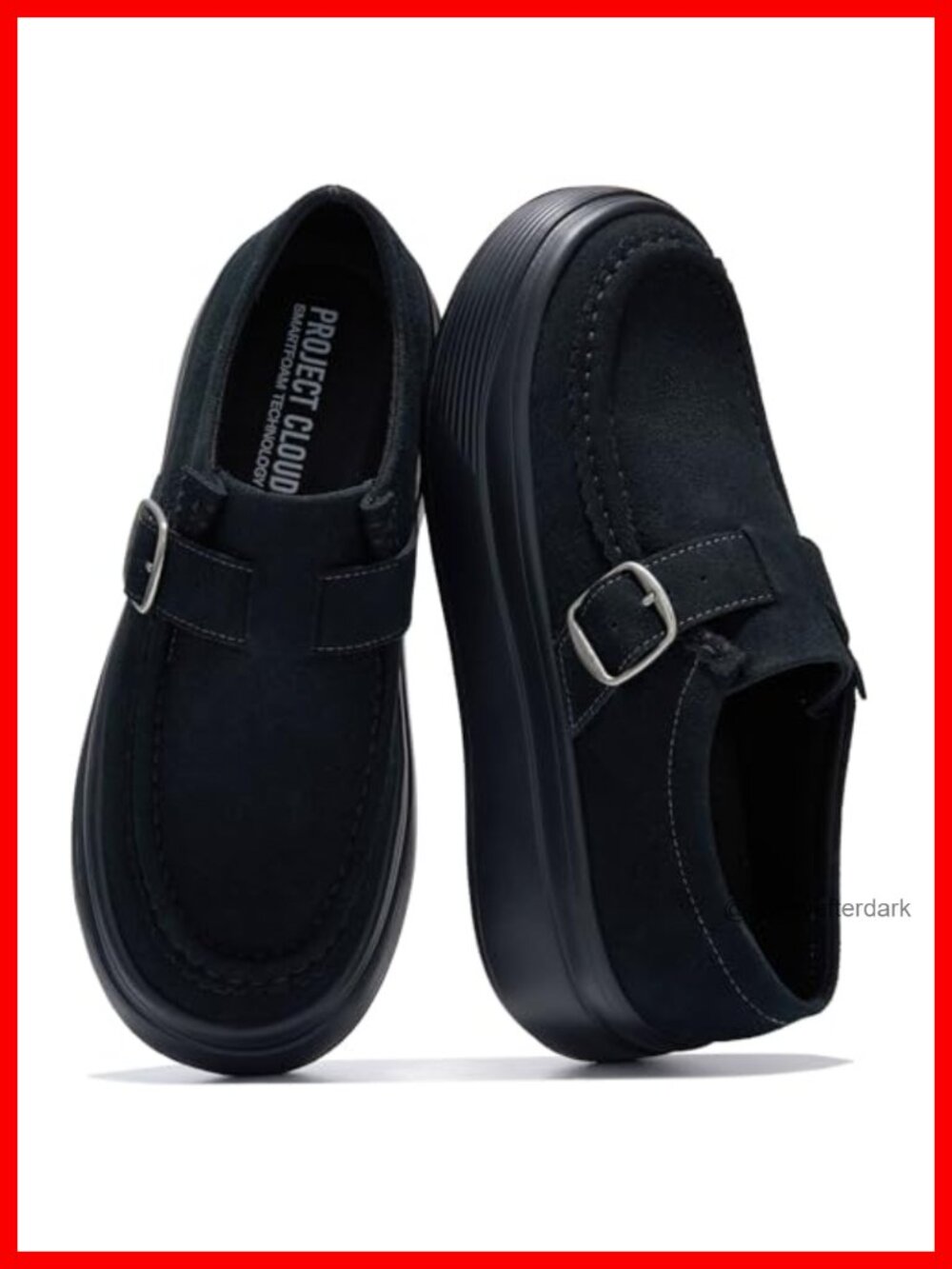 Platform Loafers Women Suede Chunky Non Slip Comfort Work Shoes